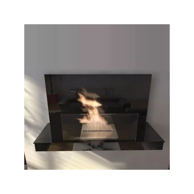 Caminetto a etanolo Oslo XL a parete o a libera installazione Colore Nero