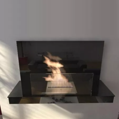 Caminetto a etanolo Oslo XL a parete o a libera installazione Colore Nero