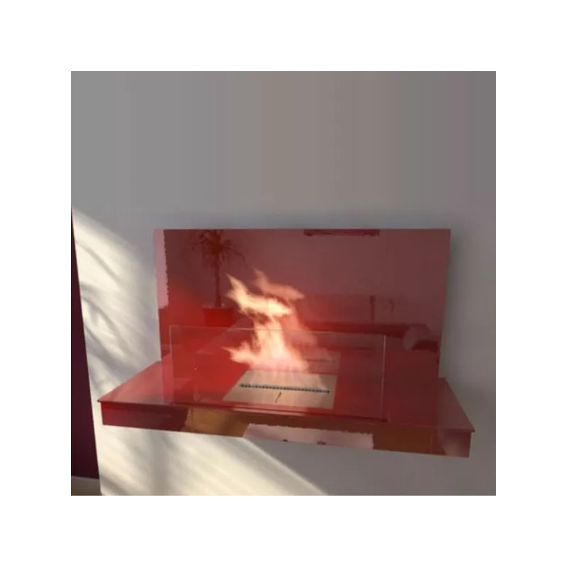 Caminetto a etanolo Oslo XL a parete o a libera installazione Colore Rosso