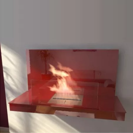 Caminetto a etanolo Oslo XL a parete o a libera installazione Colore Rosso