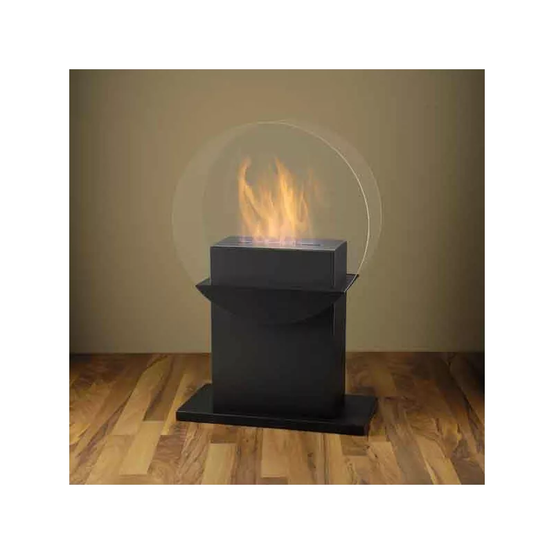 Caminetto Fluvia, 78x60x24cm - bruciatore da 3 kW Colore Nero
