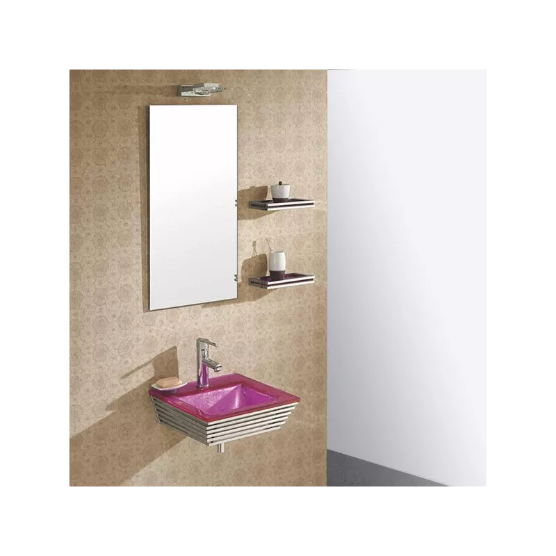 Set da bagno Bubble e lavabo in vetro rosa Colore Rosa