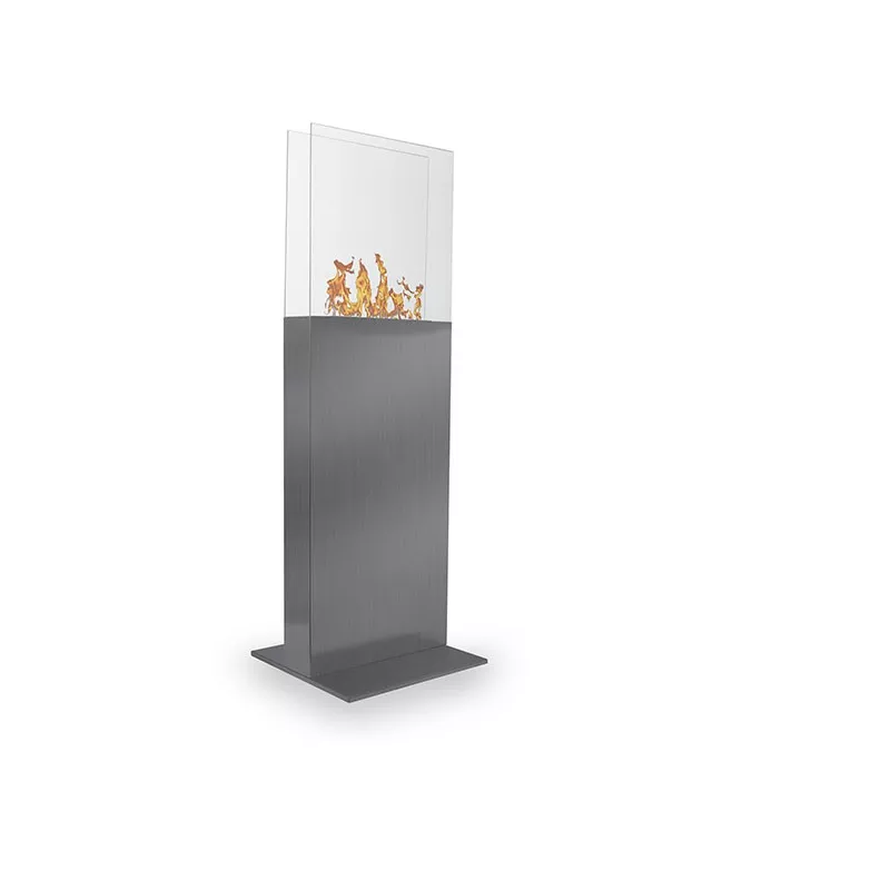 Caminetto a etanolo a torre, 45 x 45 x 135 cm Colore Acciaio inox spazzolato
