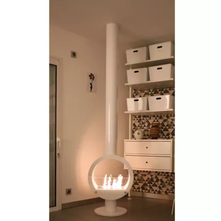Caminetto a parete Zenica Colore Bianco brillante