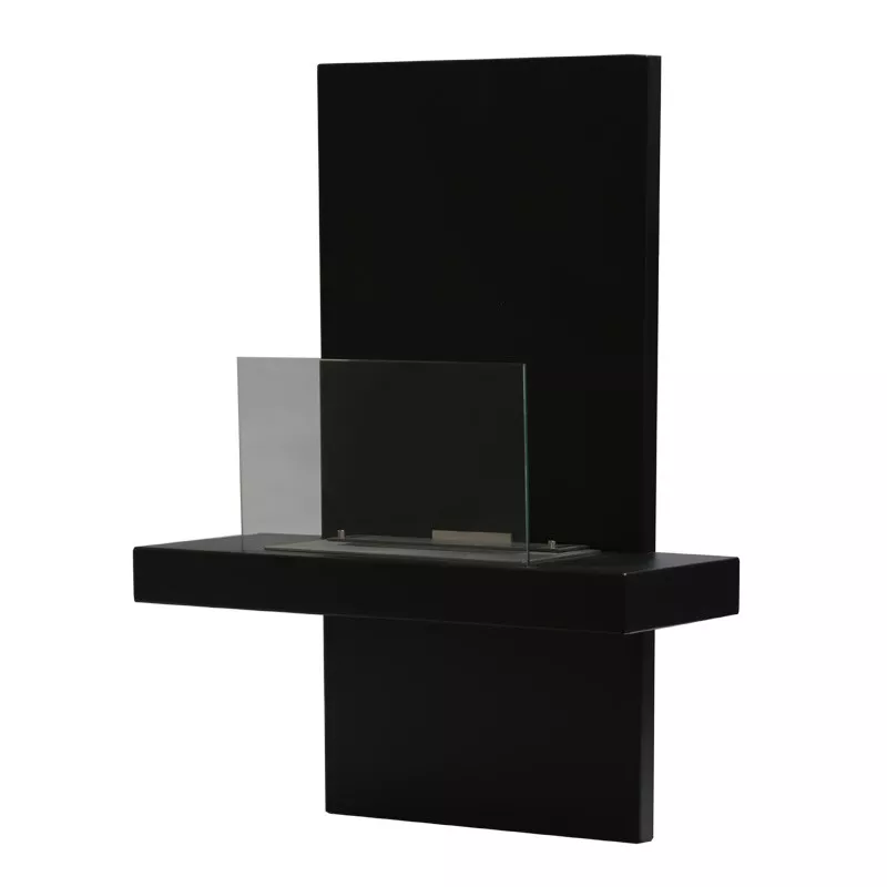 Aliano Caminetto a etanolo da parete 3kW Colore Nero