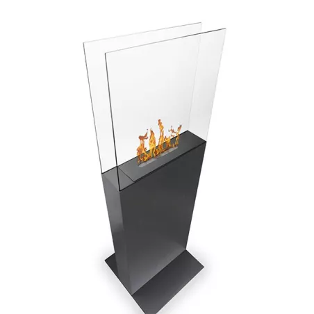 Caminetto a etanolo a torre, 45 x 45 x 135 cm Colore Acciaio inox spazzolato