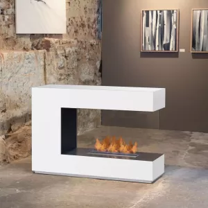 Caminetto a etanolo di design bianco