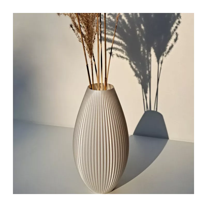 Vaso design Pila Colore Bianco perla Dimensione 15 cm