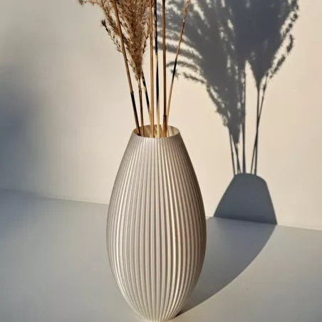 Vaso design Pila Colore Bianco perla Dimensione 15 cm