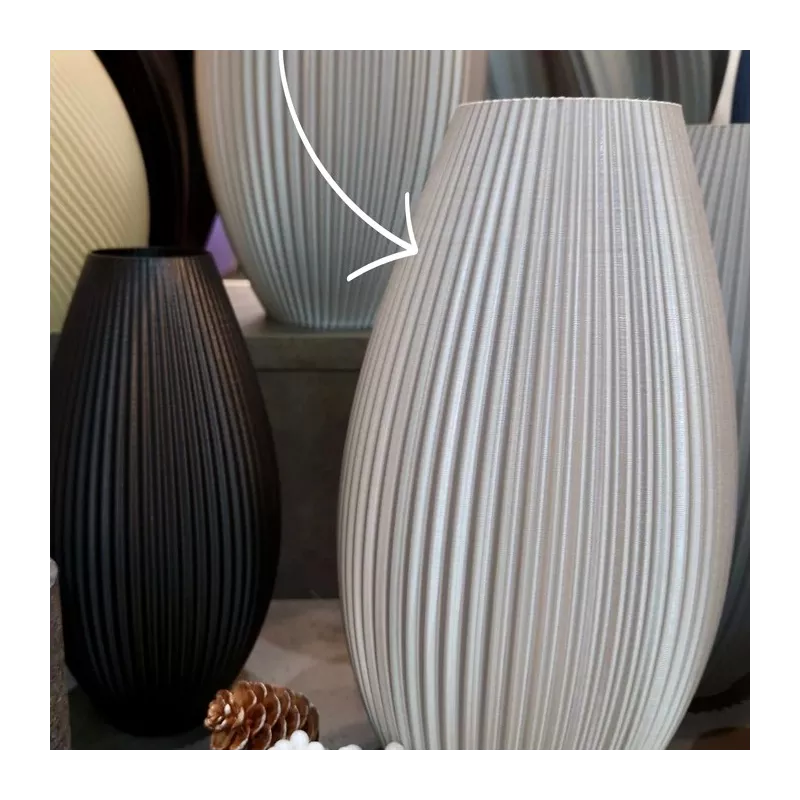 Vaso design Pila Colore Argento Dimensione 15 cm