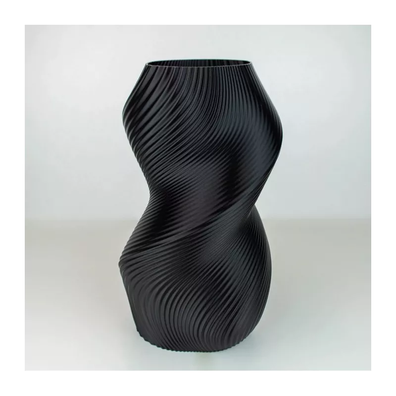 Vaso a forma di spirale Colore Nero Dimensione 20 cm