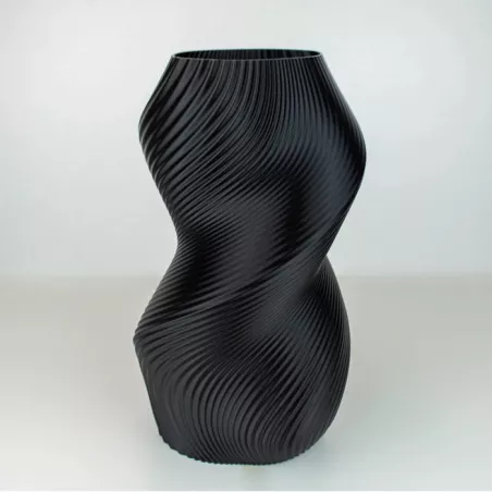 Vaso a forma di spirale Colore Nero Dimensione 20 cm
