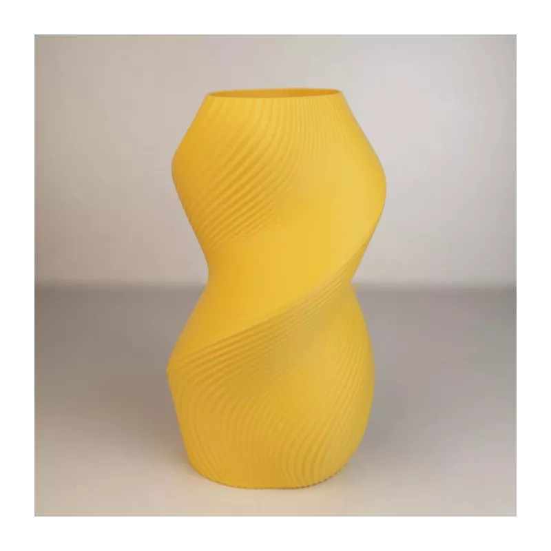 Vaso a forma di spirale Colore Giallo Dimensione 20 cm