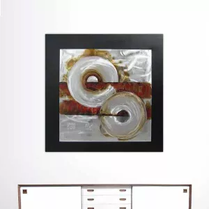 Pittura industriale astratta rossa, 80 x 80 cm