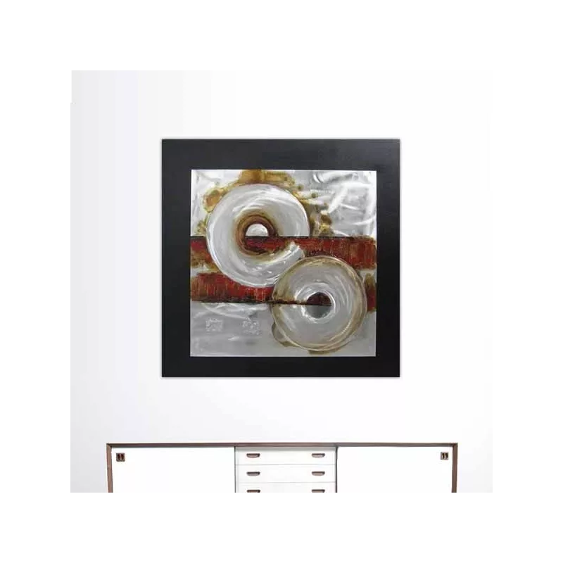 Pittura industriale astratta rossa, 80 x 80 cm