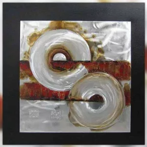 Pittura industriale astratta rossa, 80 x 80 cm