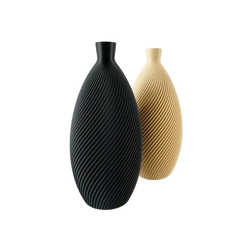 Vaso di design a forma di mandorla Colore Nero Dimensione 20 cm