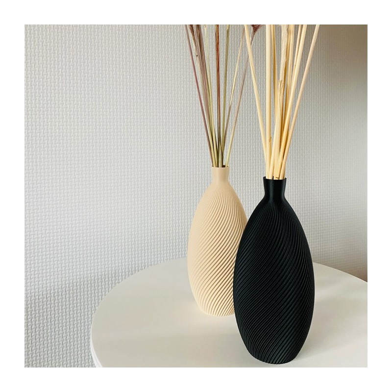 Vaso di design a forma di mandorla Colore Nero Dimensione 20 cm