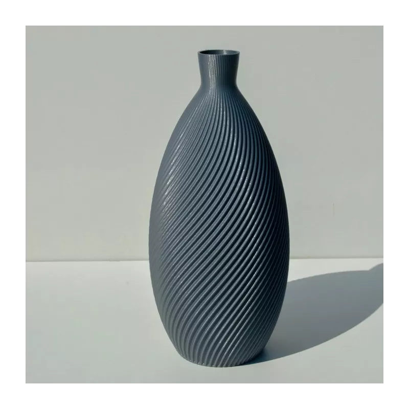 Vaso di design a forma di mandorla Colore Argento Dimensione 20 cm