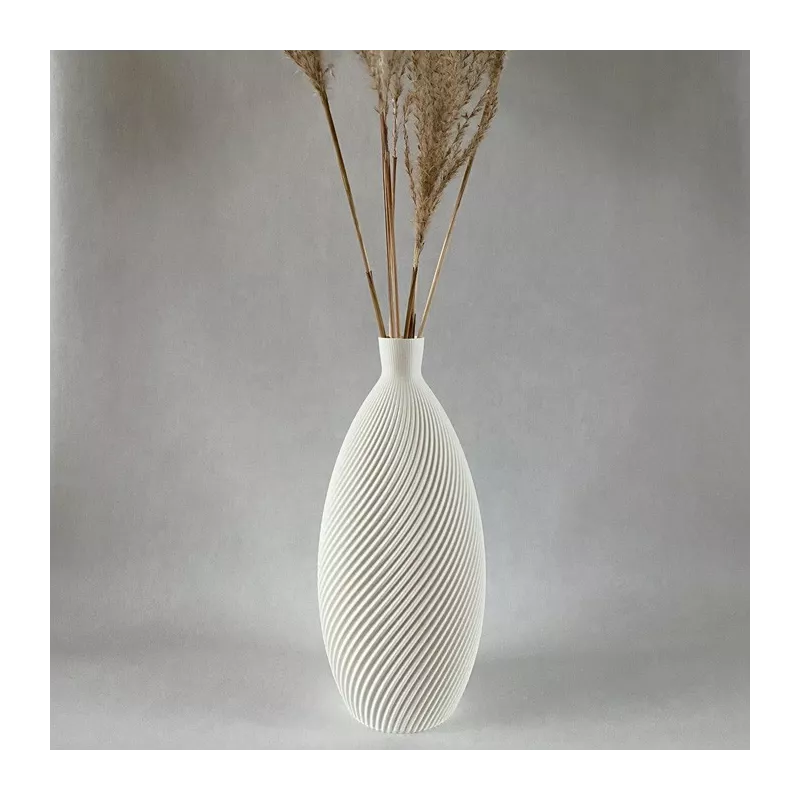 Vaso di design a forma di mandorla Colore Bianco Dimensione 20 cm