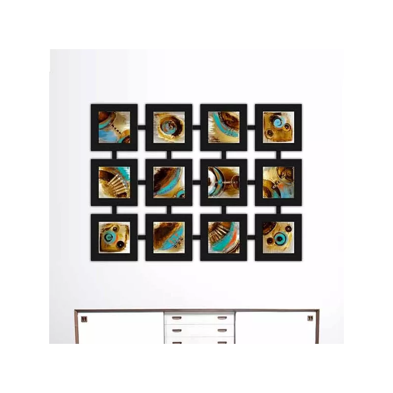 Pittura contemporanea, 12 cornici collegate, 135x100 cm
