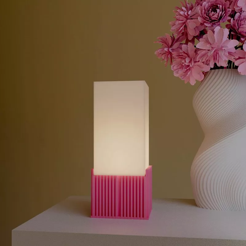 Lampada da tavolo "Light Box Colore Rosa Dimensione 23 cm