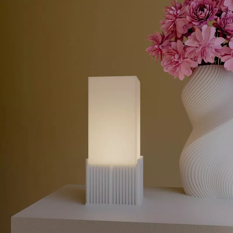 Lampada da tavolo "Light Box Colore Bianco Dimensione 23 cm