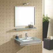 Set da bagno in vetro bianco opalino