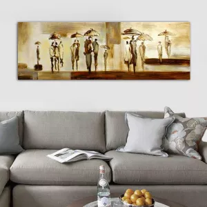 Pittura contemporanea con pioggia 152 x 51 cm