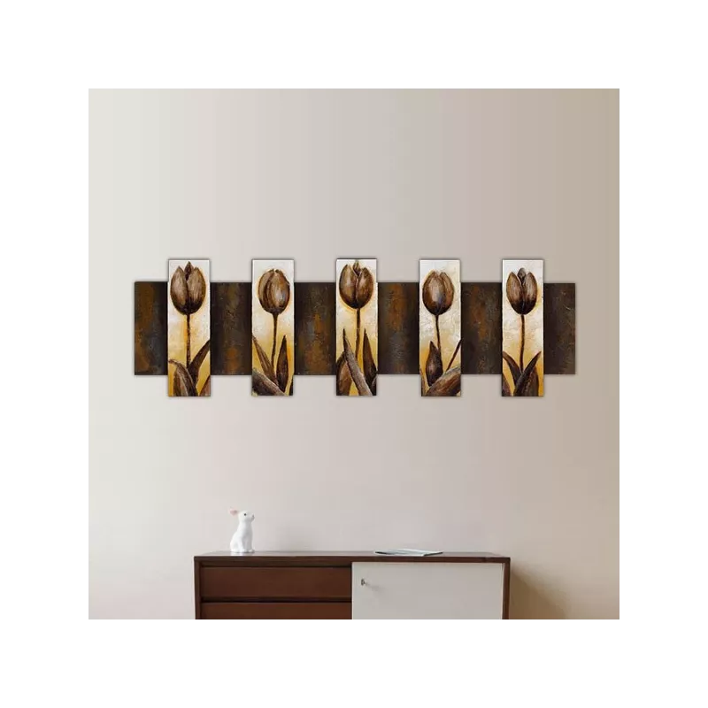 Pittura floreale marrone