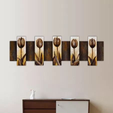 Pittura floreale marrone