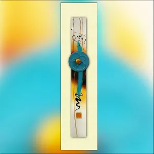 dipinto astratto giallo, dimensioni 80 x 20 x 7 cm