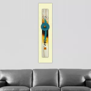 dipinto astratto giallo, dimensioni 80 x 20 x 7 cm