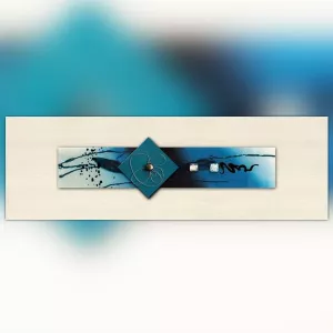 Quadro in vetro blu, 120 x 40 x 7 cm