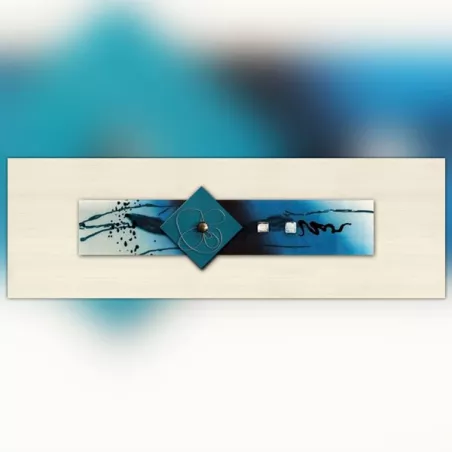 Quadro in vetro blu, 120 x 40 x 7 cm
