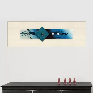 Quadro in vetro blu, 120 x 40 x 7 cm