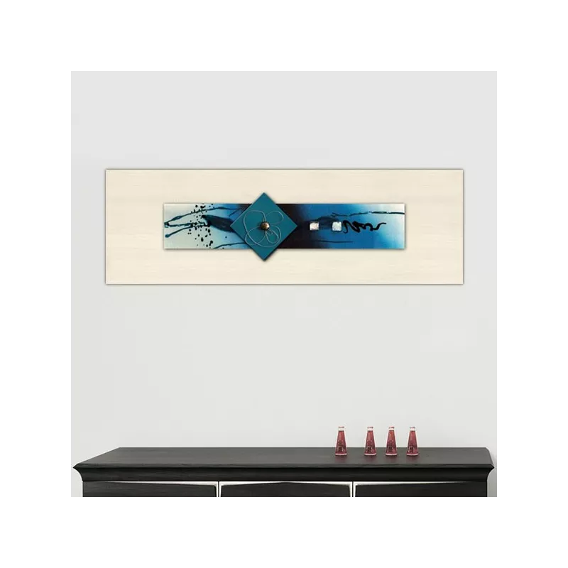 Quadro in vetro blu, 120 x 40 x 7 cm