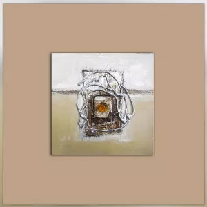 Composizione astratta marrone e beige, 40x40cm