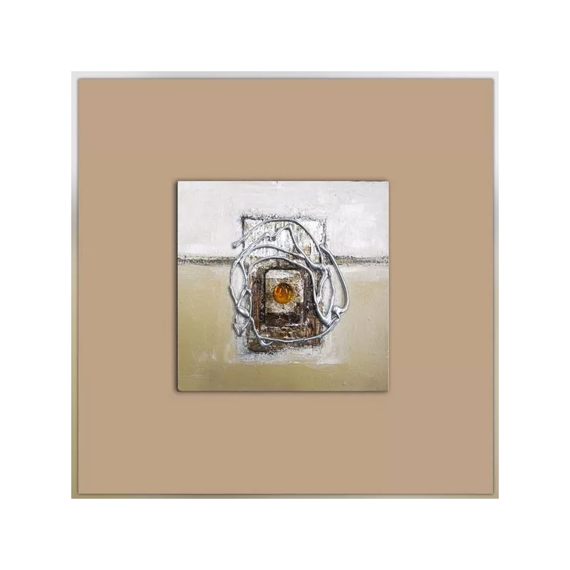 Composizione astratta marrone e beige, 40x40cm
