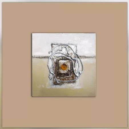 Composizione astratta marrone e beige, 40x40cm