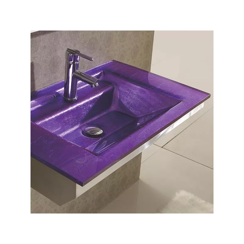 Lavabo in vetro smeraldo prugna : Wikao casa e design Colore Prugna