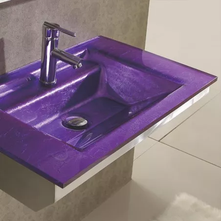 Lavabo in vetro smeraldo prugna : Wikao casa e design Colore Prugna