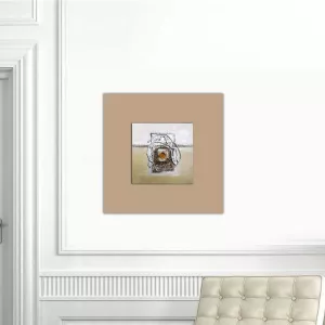 Composizione astratta marrone e beige, 40x40cm