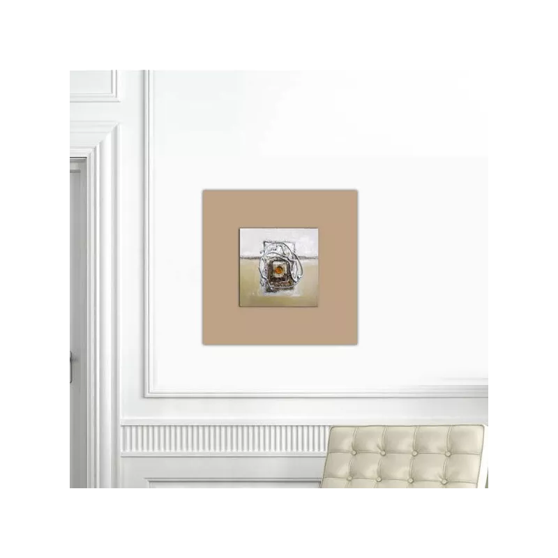 Composizione astratta marrone e beige, 40x40cm