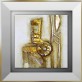 Pittura astratta in oro e cartone, 45 x 45 cm