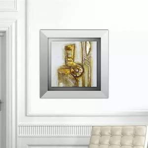 Pittura astratta in oro e cartone, 45 x 45 cm