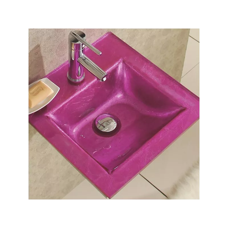 Set da bagno Bubble e lavabo in vetro rosa Colore Rosa
