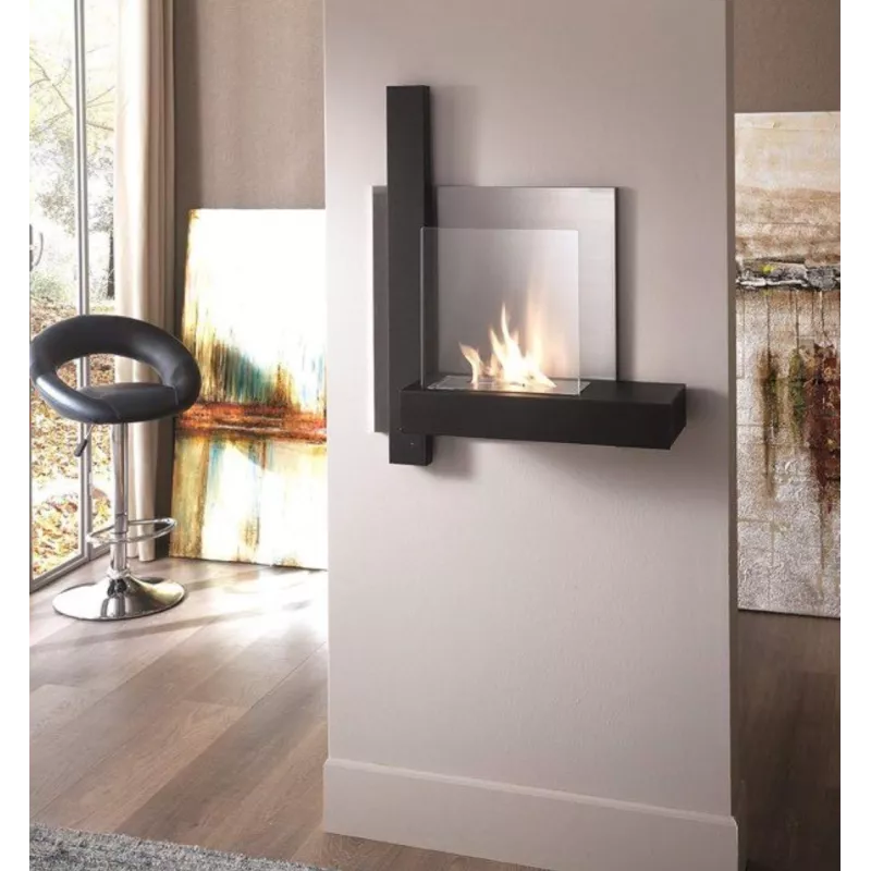 Melrose Caminetto da parete a etanolo : Wikao Colore Nero