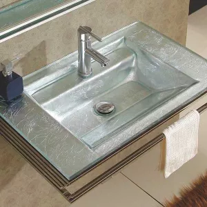 Set da bagno in vetro bianco opalino