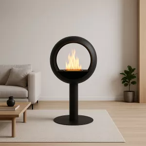 Caminetto a etanolo Voltera - Stufa rotonda a libera installazione, potenza 3 kW